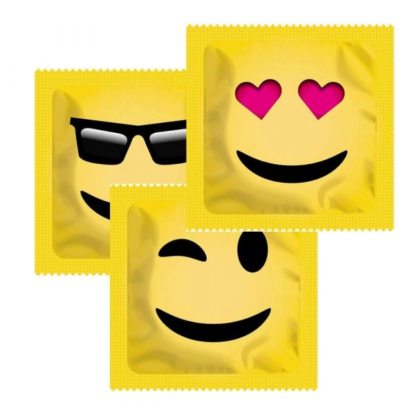 Exs Smile Face Emoji Dotted Condoms